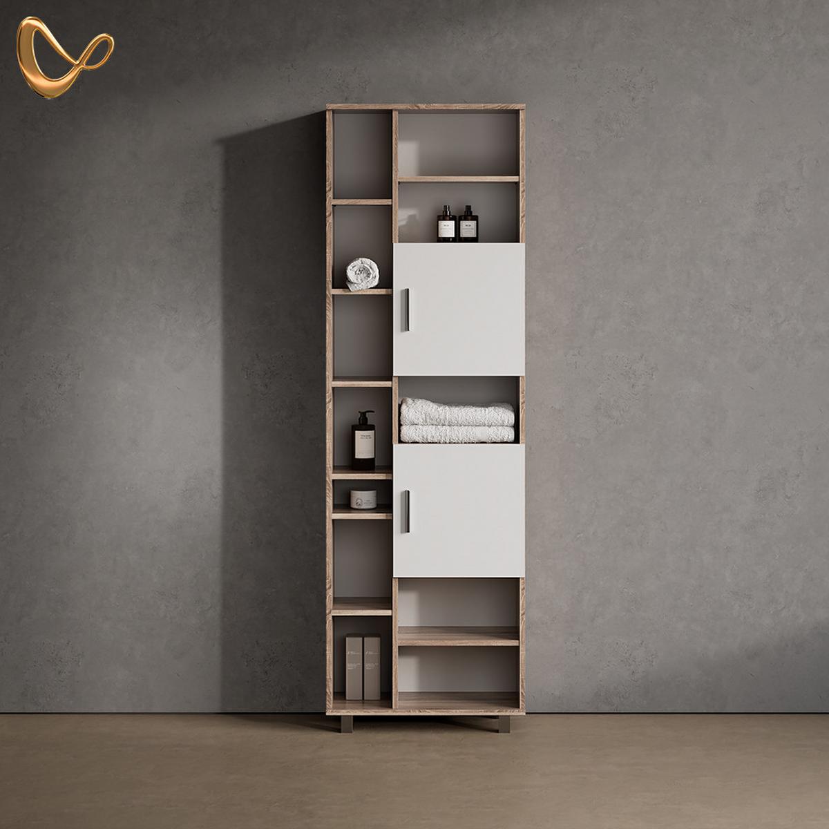 BADSCHRANK Eisak Sonoma 60 x 190 cm - Sonoma Eiche, Holzwerkstoff (60/190/30cm) - Livinity®