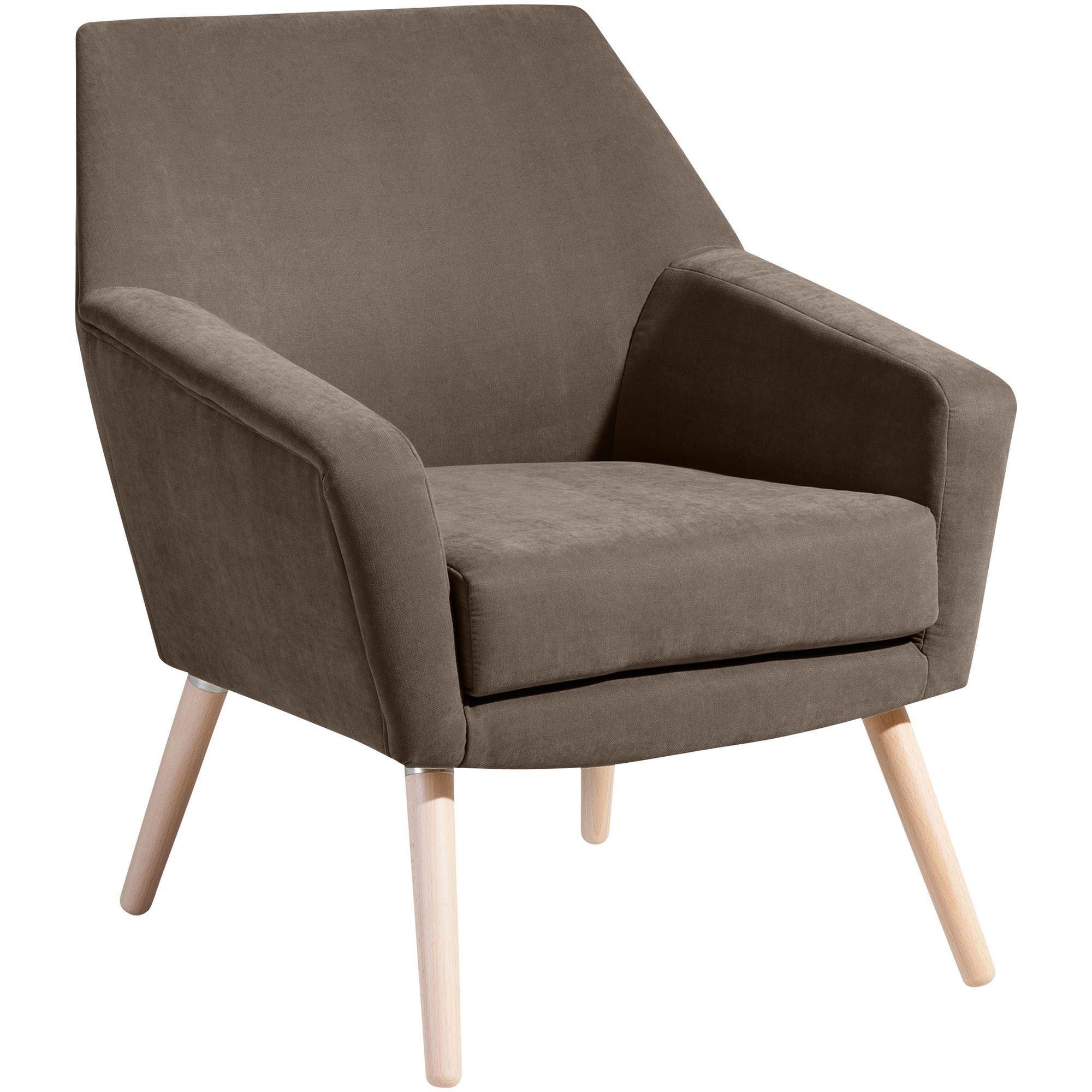 SESSEL Kachka Bezug Veloursstoff Buche natur / sahara - Buchefarben/Sahara, Kunststoff (71/81/67cm) - 58aufmkessel