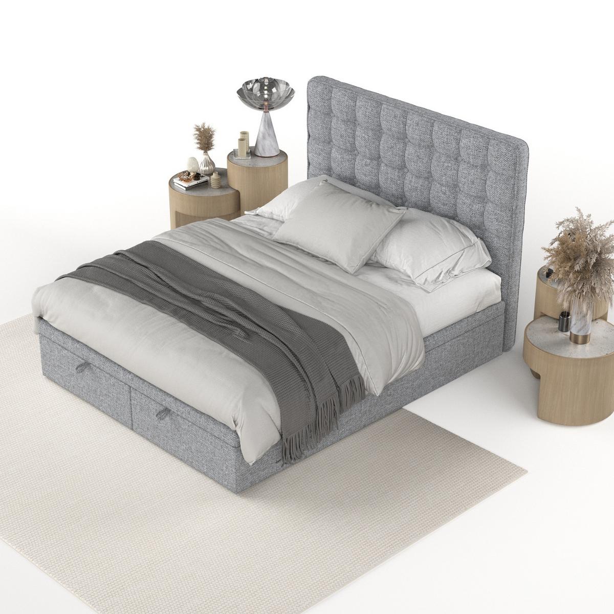 POLSTERBETT Celestia mit Stauraum 120/200 cm Grau im Alta Stoff - Schwarz/Grau, Holz/Holzwerkstoff (120/200cm) - AltaBeds