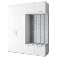 GARDEROBENSCHRANK REMA 200/240/60 cm Modern Weiß - Hellgrau/Weiß, Holzwerkstoff (200/240/60cm) - MASSENO