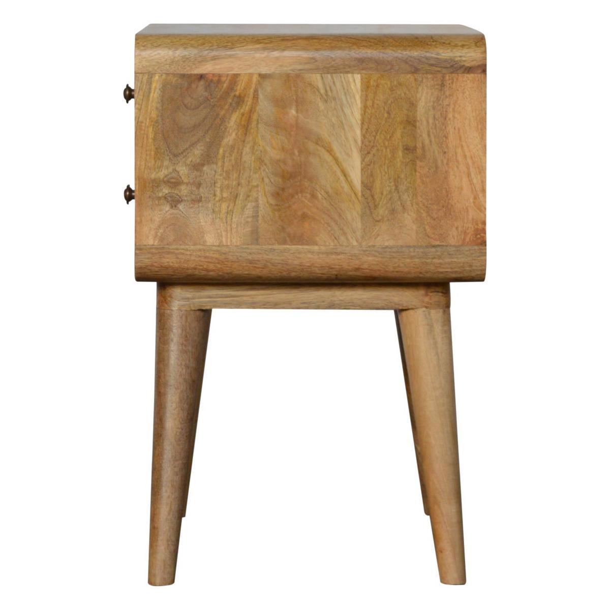 NACHTTISCH mit 2 Schubladen, Beige - Messingfarben/Braun, Holz/Metall (45/55/35cm) - Artisan Furniture