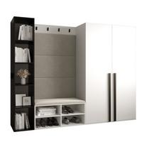 GARDEROBEN-SET 214/184/42 - Creme/Schwarz, Holz/Kunststoff (214/184/42cm) - MÖBEL KRYSPOL