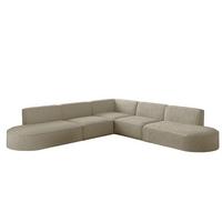 ECKSOFA Universal Palma Ascot Bukla - Champagner, Holzwerkstoff/Textil (276/276cm) - Fun Möbel