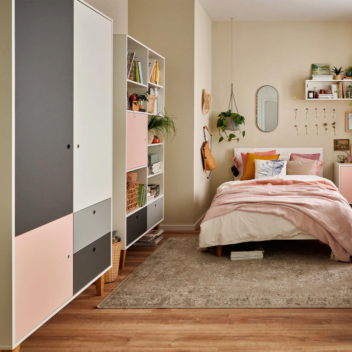 SCHRANK rosa - Pink, Holzwerkstoff (103.5/201.5/55cm) - Petits-meubles