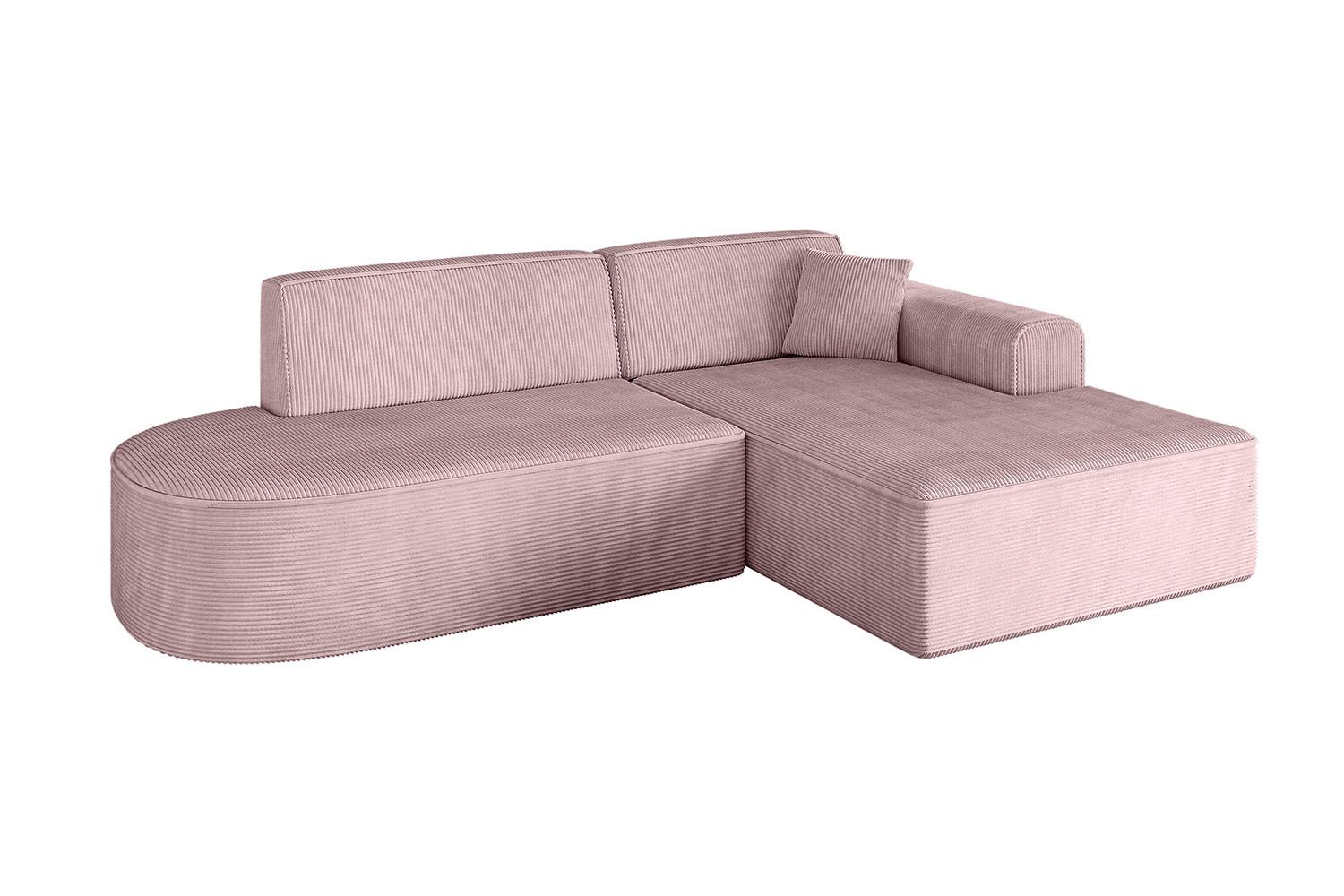 ECKSOFA Ottomane Rechts IREA-L1-v3 - 232x165x77 cm Rosa - Rosa, Holzwerkstoff/Textil (232/165cm) - ALTDECOR