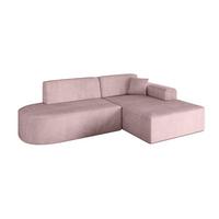 ECKSOFA Ottomane Rechts IREA-L1-v3 - 232x165x77 cm Rosa - Rosa, Holzwerkstoff/Textil (232/165cm) - ALTDECOR