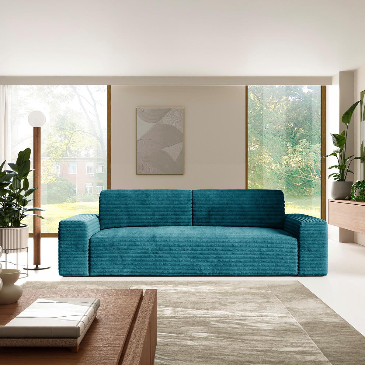 SOFA Fabio 3 Sitzplätze Hellblau - Blau, Holz (260/82/102cm) - Petits-meubles