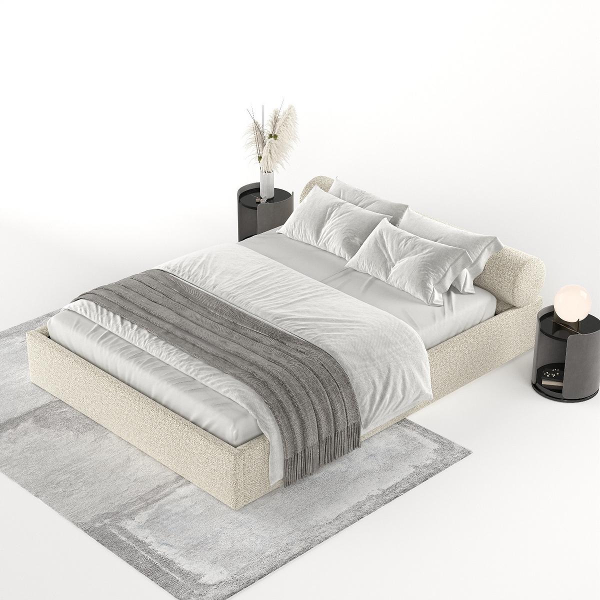 POLSTERBETT Solvo mit Stauraum 140/200 cm Hellbeige im Blur Stoff - Beige/Schwarz, Holz/Holzwerkstoff (140/200cm) - AltaBeds