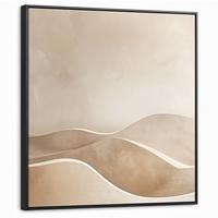 LEINWAND Bilder mit Rahmen - Beige - Natur - Abstrakt - Modern - 90x90 - Beige, Textil (90/90cm) - MuchoWow