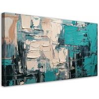 LEINWANDBILD Abstraktion Modern Türkis 80x40cm - Türkis, Textil (80/40cm) - Feeby
