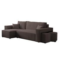 ECKSOFA Adara Inkl. Hocker - Braun, Holzwerkstoff/Textil (262/145cm) - Fun Möbel