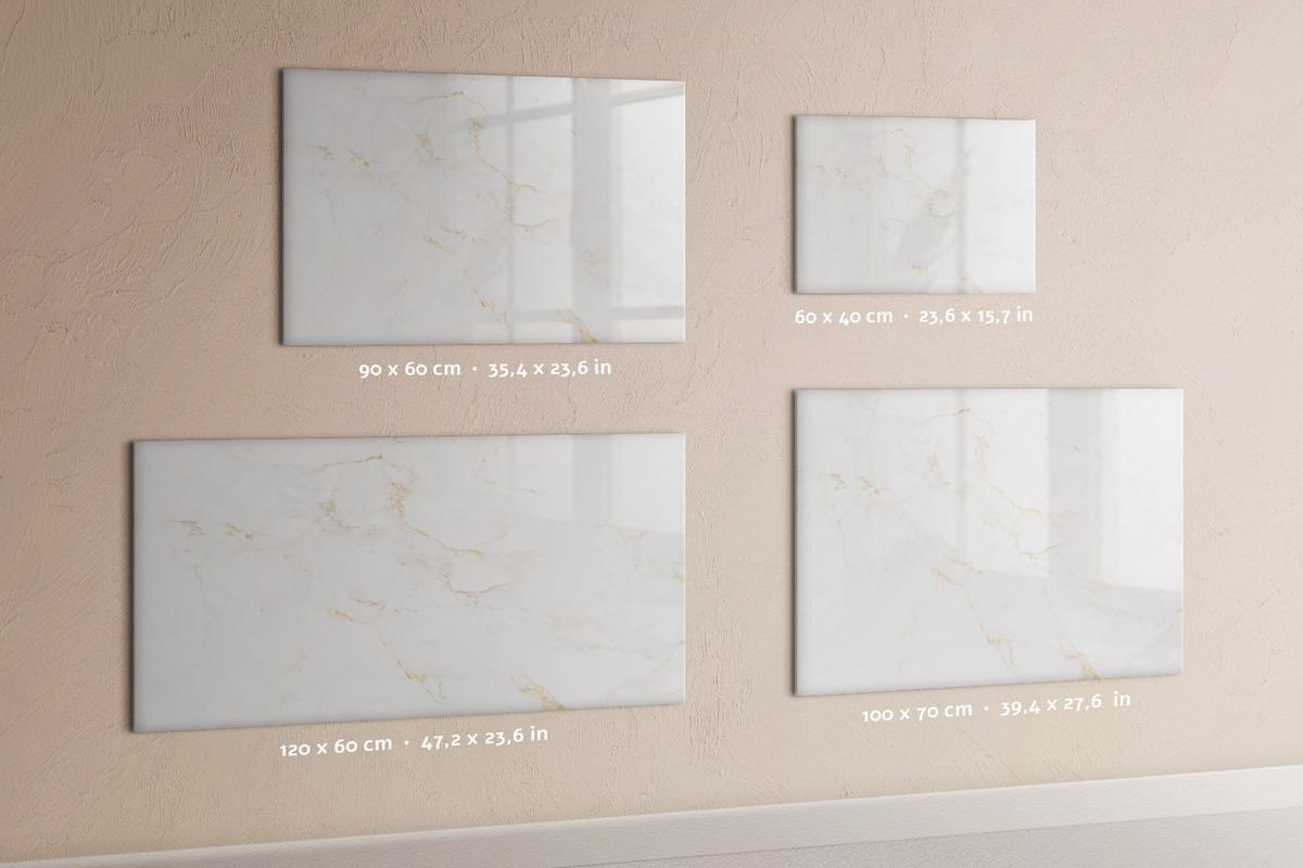 MAGNETTAFEL 90x60 Edler Marmor - Weiß, Glas (90/60/0.4cm) - TULUP