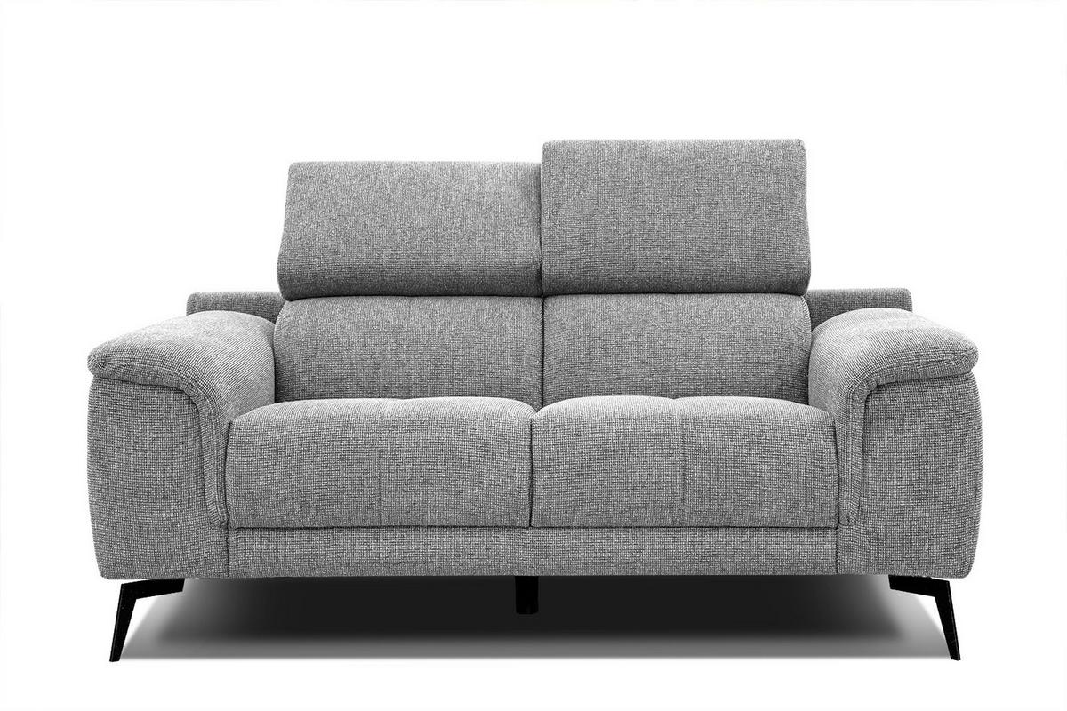 SOFA FIERO 2-Sitzer, silberfarben - Silberfarben/Schwarz, Holzwerkstoff/Textil (170/82/103cm) - Wozimo