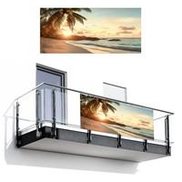 BALKON-SICHTSCHUTZ Strand - Palmen - Meer - Sonnenuntergang Witterungsbeständig 200x90 cm - Samtahornfarben, Kunststoff (200/90cm) - MuchoWow