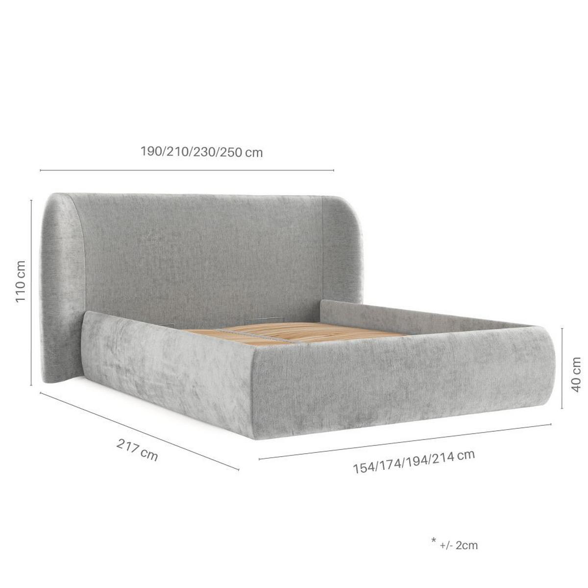 POLSTERBETT Bellano mit Stauraum 200/200 cm Anthrazit im Bubble Stoff - Anthrazit/Schwarz, Holz/Holzwerkstoff (200/200cm) - AltaBeds