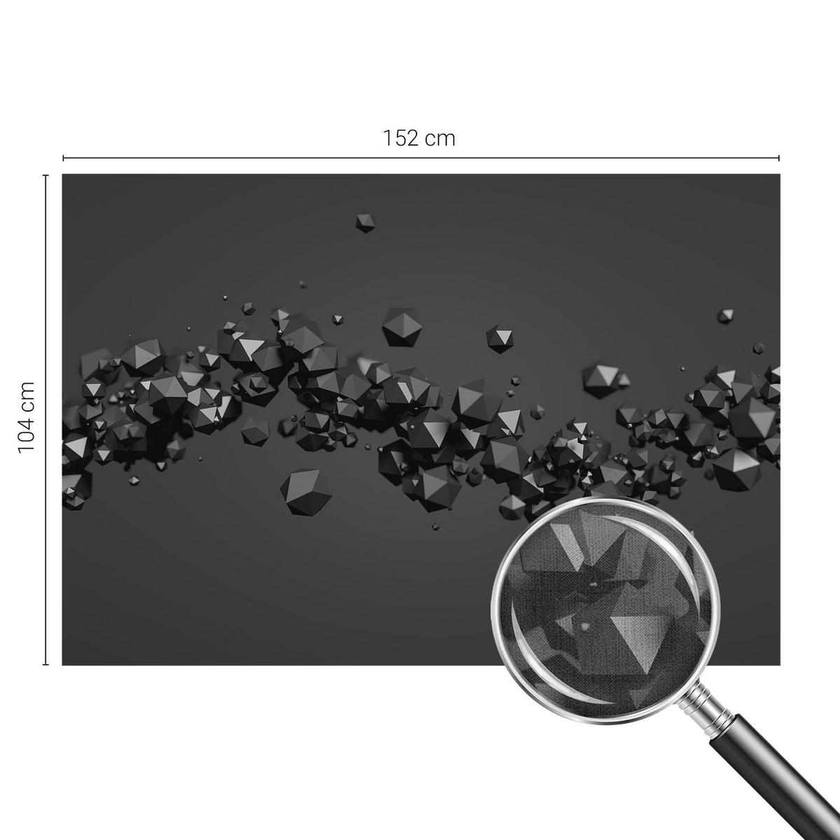 FOTOTAPETE 152x104 cm - Schwarze Klumpen - Weiß, Textil (152/104cm) - Wallfluent