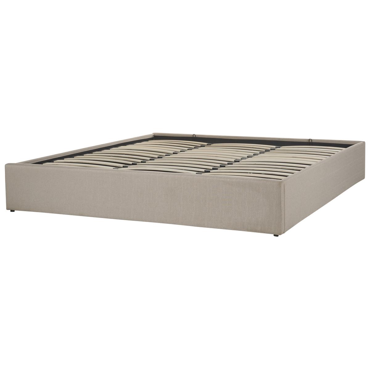 POLSTERBETT 180/200cm Beige Dinan - Beige, Holz/Textil (180/200cm) - Beliani