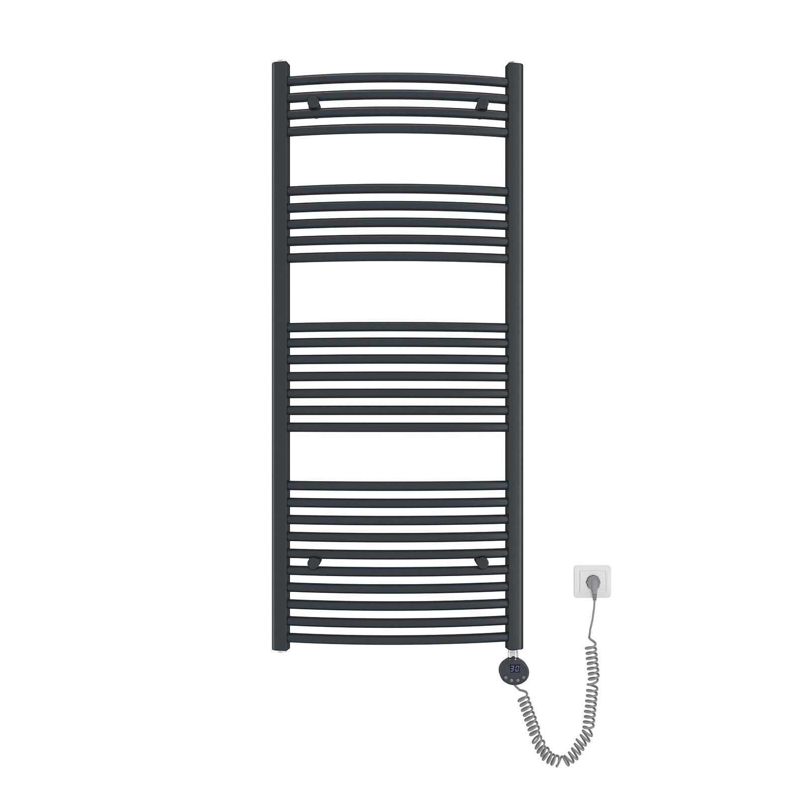 HEIZKÖRPER Elektrisch gebogen 140/60/5,6 cm - Anthrazit, Metall (60/140/5.6cm) - EMKE
