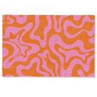 FUSSMATTE Muster - Rosa - Orange - Abstrakt - Modern Türmatte 90x60 cm - Pink, Kunststoff (90/0.4cm) - MuchoWow