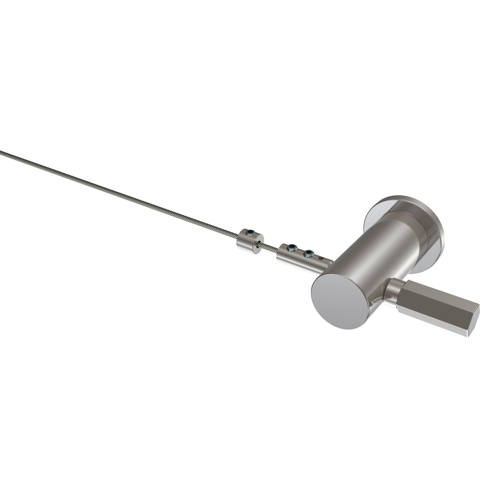 SEILSPANNGARNITUR / SEILSPANNER SET Tavia 500 cm Seil, Chrom - Chromfarben, Metall (3/5/5cm) - INTERDECO