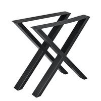 TISCHGESTELL-SET 2 TLG. Greith - Schwarz, Metall (69/72/8cm) - [en.casa]