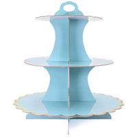 TORTENSTÄNDER aus Karton - Blau, Kunststoff (30/33/30cm) - Intirilife