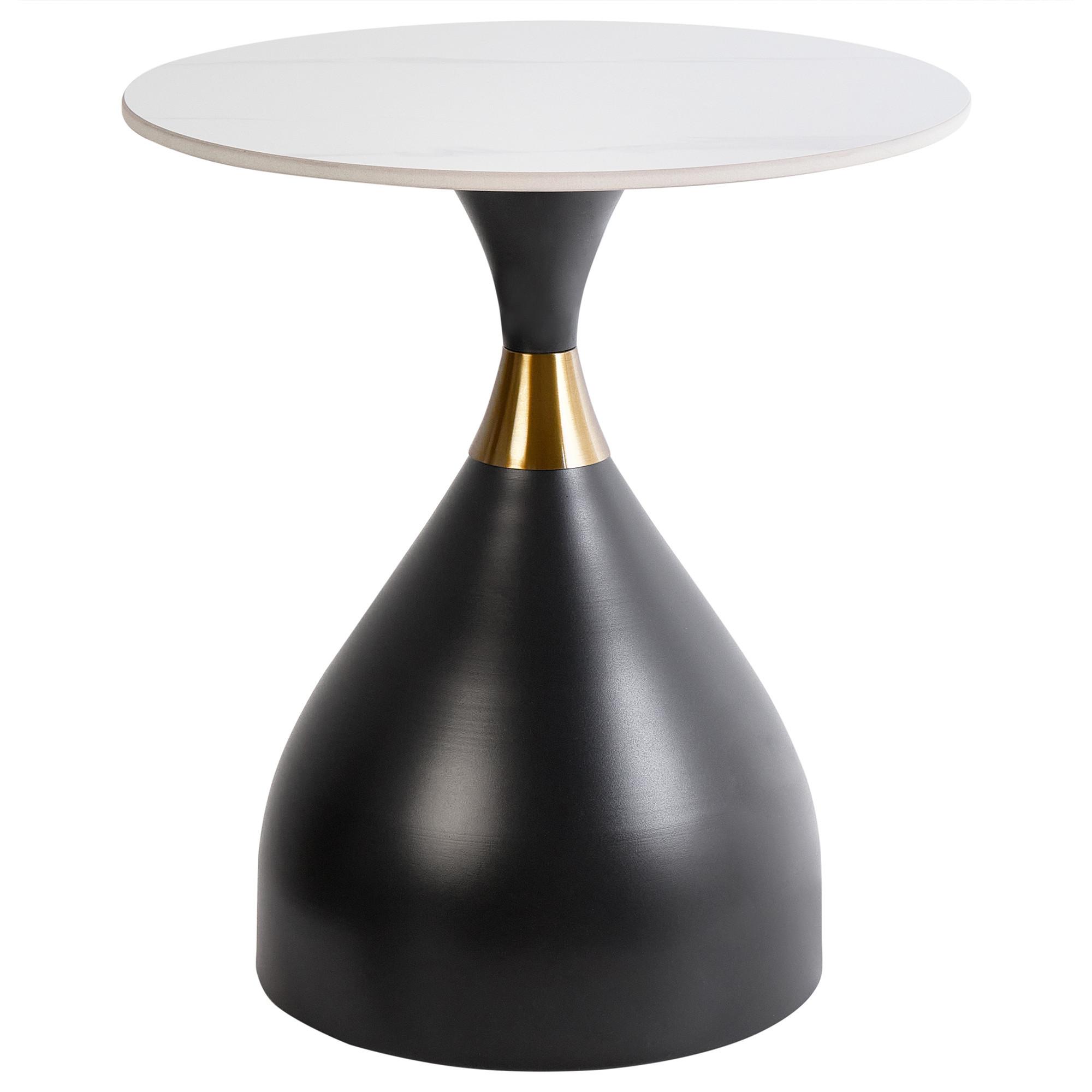 BEISTELLTISCH Schwarz/Gold/Weiß Ituna - Goldfarben/Schwarz, Stein (50/50/55cm) - Beliani