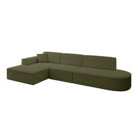 ECKSOFA Ottomane Links IREA-L2-v4 - 327x165x77 cm Grün - Platinfarben, Holzwerkstoff/Textil (327/165cm) - ALTDECOR