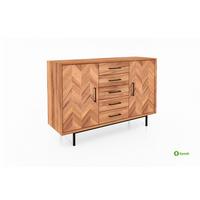 KOMMODE BREIT LEON Kernbuche - Kernbuche, Holz (144/95/45cm) - byoak