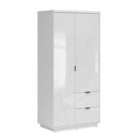 SCHRANK 2 Türen Sven Weiß - Weiß Hochglanz, Holzwerkstoff (94/201/57cm) - Petits-meubles