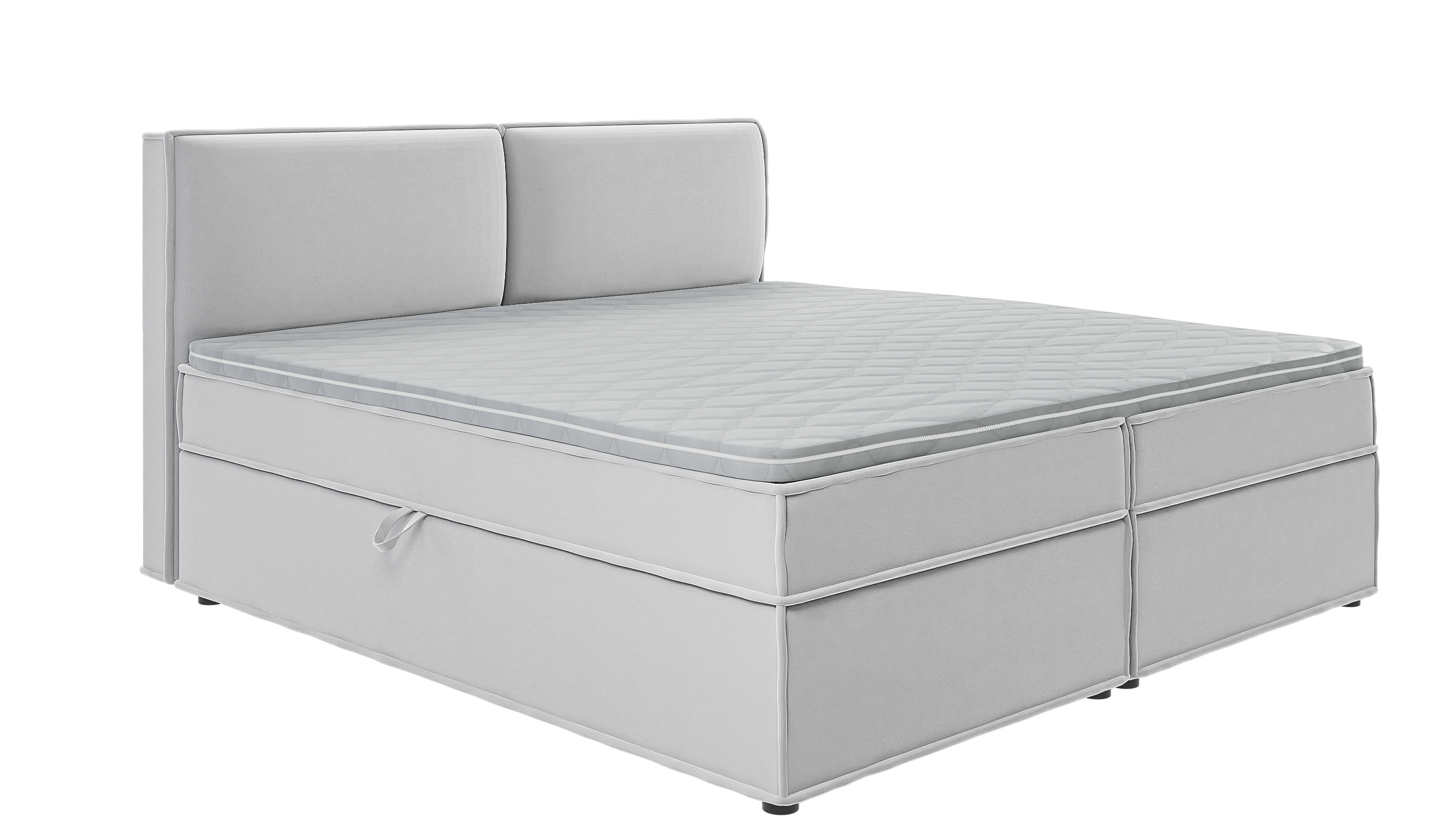 BOXBETT Eclipse 200/200 cm Silber Luxusmicrofaser - Silberfarben/Schwarz, Holz/Kunststoff (200/200cm) - S-Style