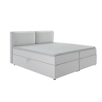 BOXBETT Eclipse 200/200 cm Silber Luxusmicrofaser - Silberfarben/Schwarz, Holz/Kunststoff (200/200cm) - S-Style Möbel