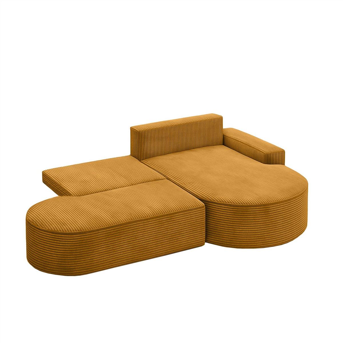 ECKSOFA Venedig Mit Schlaffunktion - Gelb, Holzwerkstoff/Textil (278/179cm) - Fun Möbel