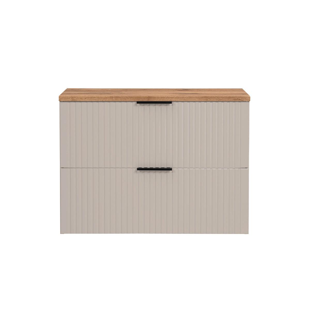 WASCHTISCHUNTERSCHRANK 80.6cm Adriel Kaschmir und Holz - Beige, Holzwerkstoff (80.6/59/46cm) - Petits-meubles