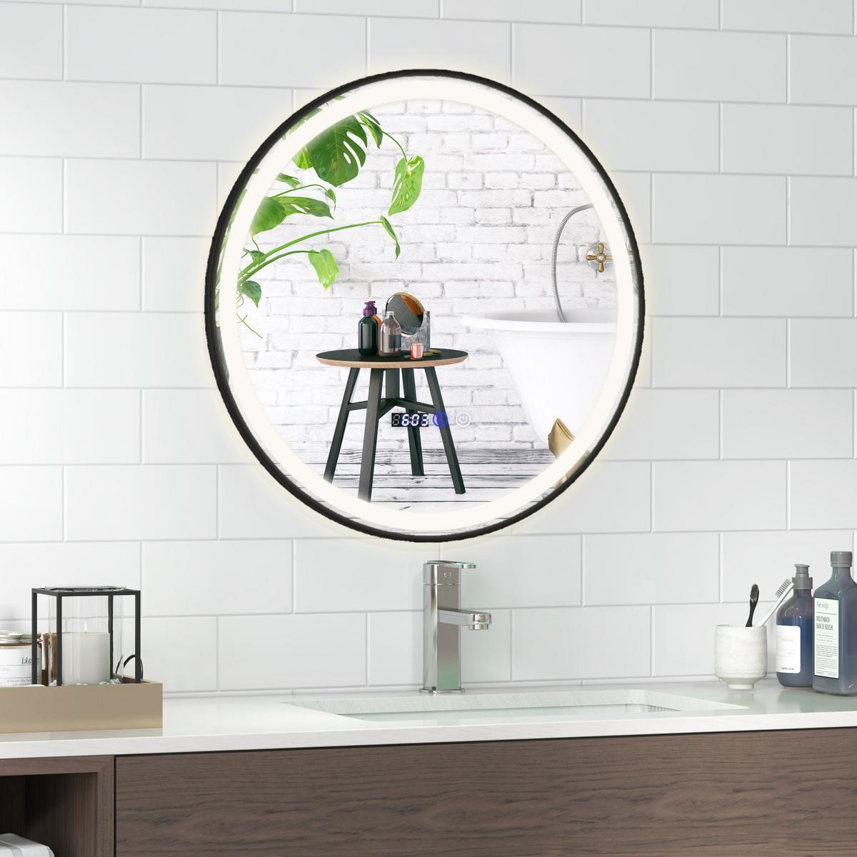 BADEZIMMERSPIEGEL Silber - Silberfarben, Glas (60/4/60cm) - COSTWAY