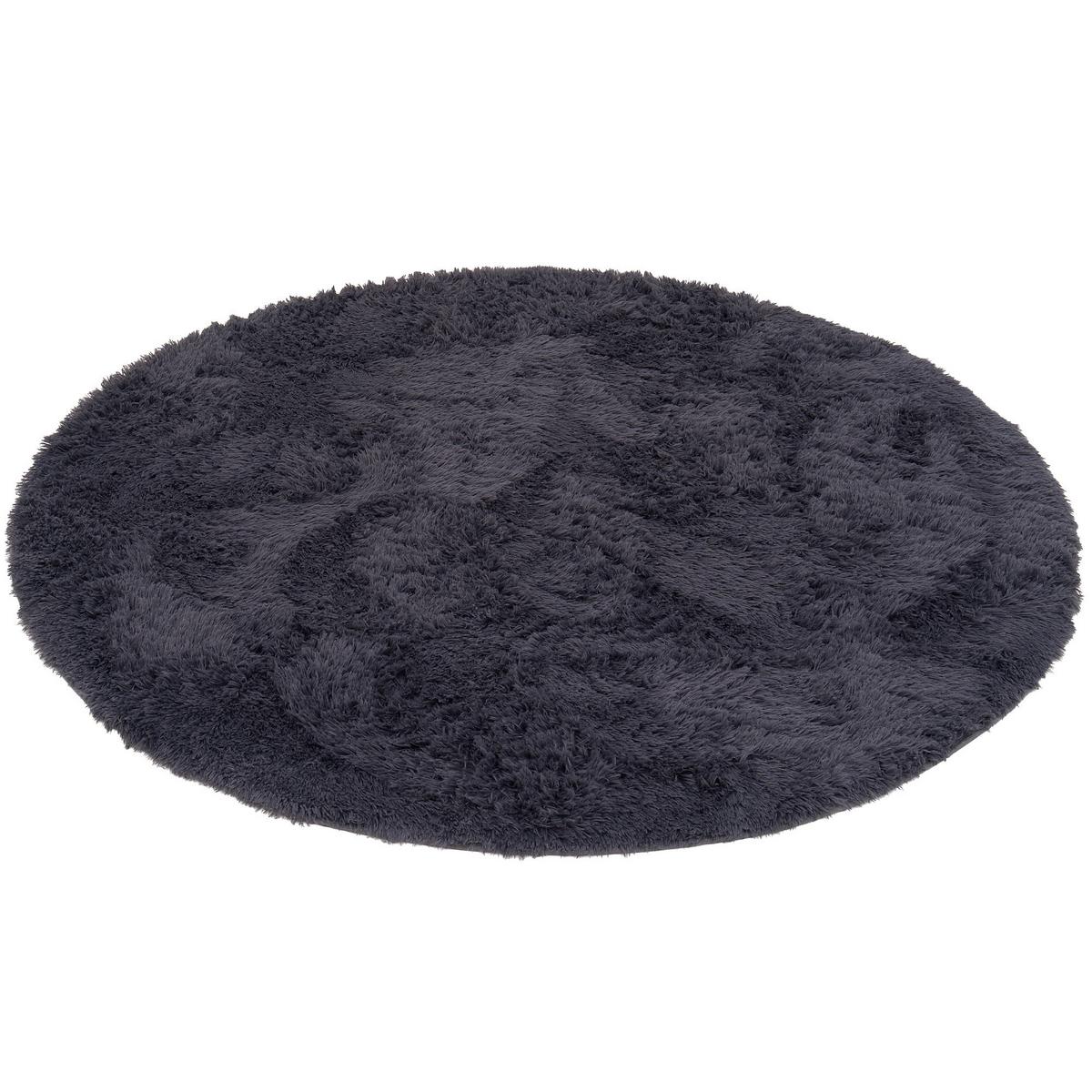 HOCHFLOR SHAGGY TEPPICH FLUFFY RUND - Anthrazit, Textil (160/160cm) - Pergamon