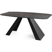ESSTISCH Monte rechteckig ausziehbar, Marmor Schwarz 160-200/80/76 cm - Anthrazit/Schwarz, Holzwerkstoff/Metall (80/198/76cm) - WFL GROUP