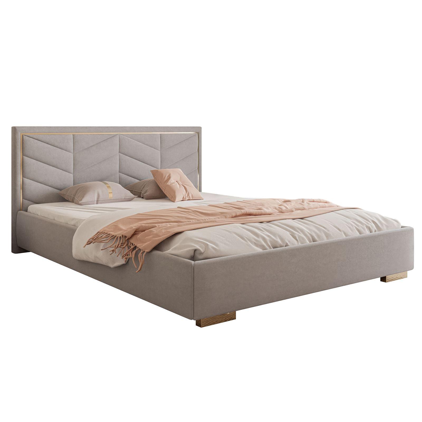 POLSTERBETT AURORA 120x200 mit Bettkasten Boston Light Grey - Grau, Textil (120/200cm) - Lookway
