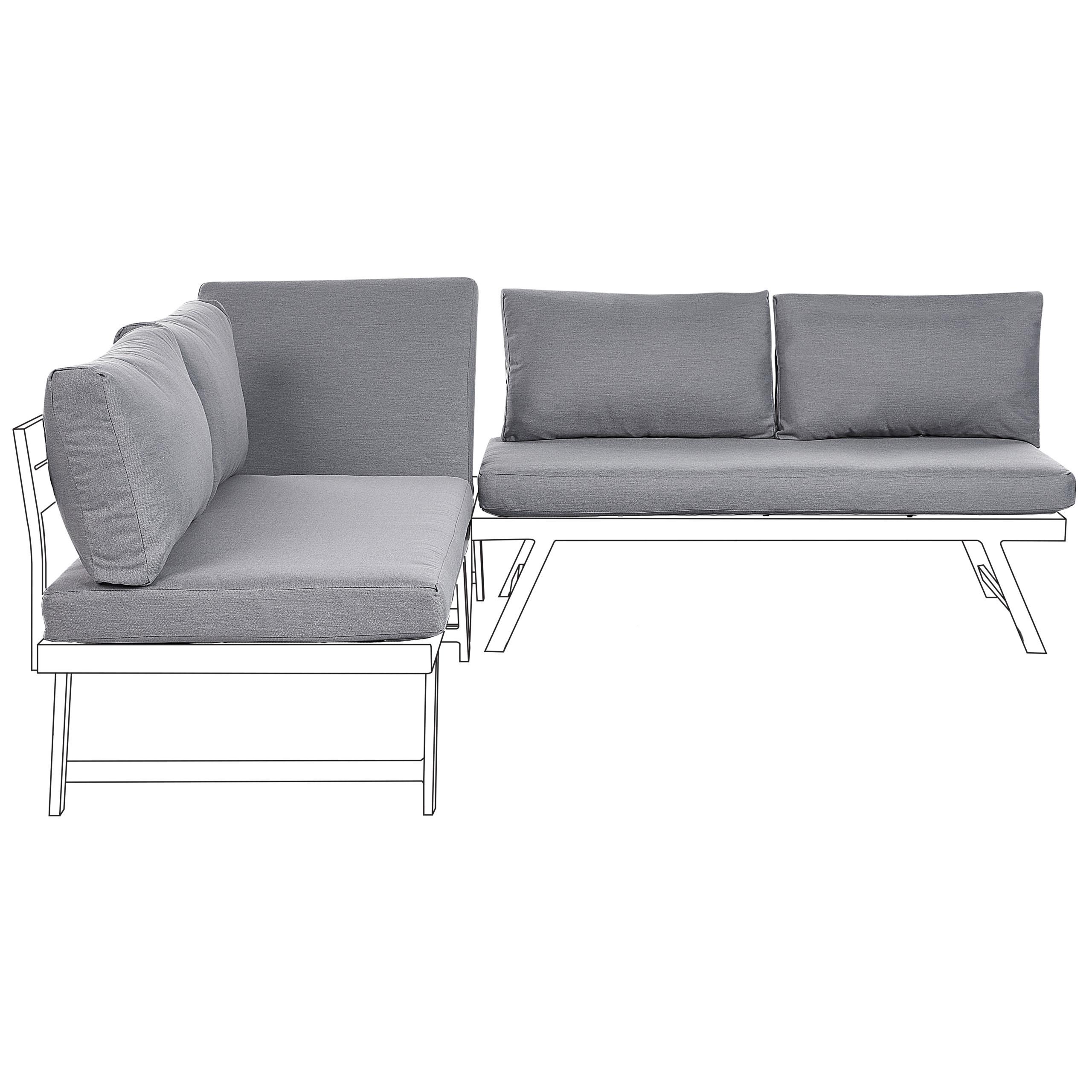 OUTDOOR-KISSENBEZUG Set Dunkelgrau Coccorino - Dunkelgrau, Textil (130/65cm) - Beliani