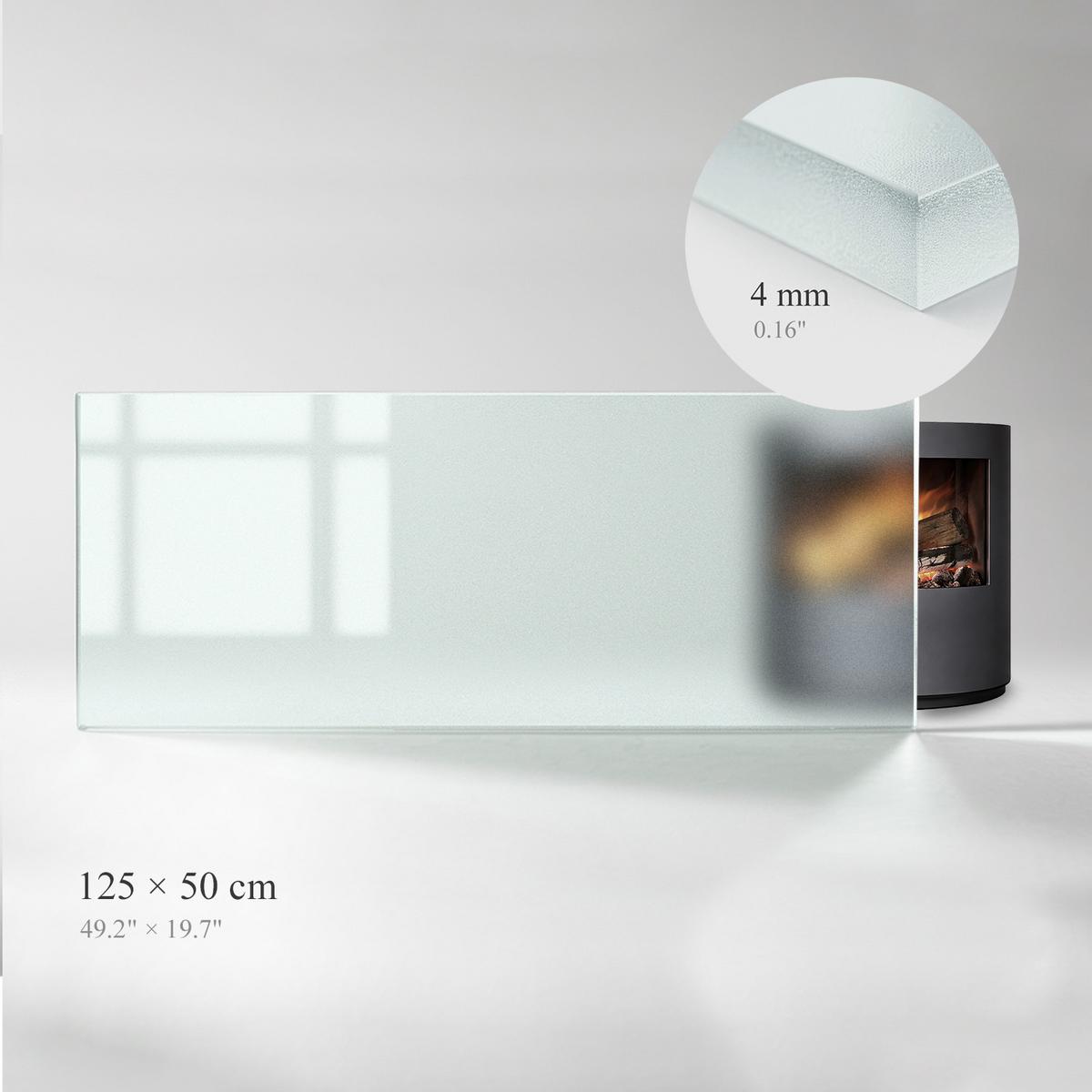 GLASBODENPLATTE für Kaminofen 125x50 cm – Milchglas Optik - Transparent, Glas (125/50/0.4cm) - TULUP