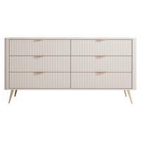 KOMMODE Lante 6S - Beige/Goldfarben, Holzwerkstoff/Metall (164/82/38cm) - MIRJAN24