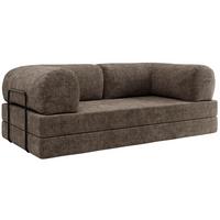 3-SITZER SOFA ORSETTO - Braun Schenille grob gewebt - Schwarz/Braun, Textil/Metall (200/70/100cm) - MKS