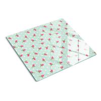 GLASPLATTE 60x52 cm Rosen - Pink, Glas (60/0.4/52cm) - TULUP