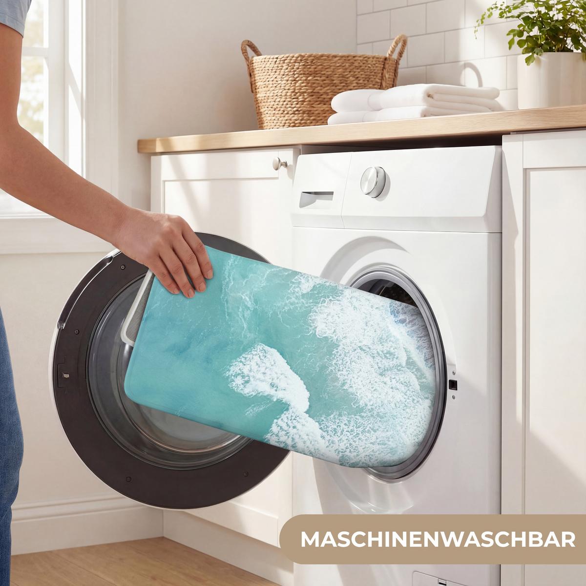 WC-VORLEGER Strand - Meer - Natur - Sommer WC Teppich 50x80 cm - Türkis, Textil (50/1cm) - OnlyWow