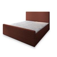 BOXBETT BRENTO 200x200 cm mit Matratze und Topper, H2+H3 - Braun - Braun, Holz (200/200cm) - MASSENO