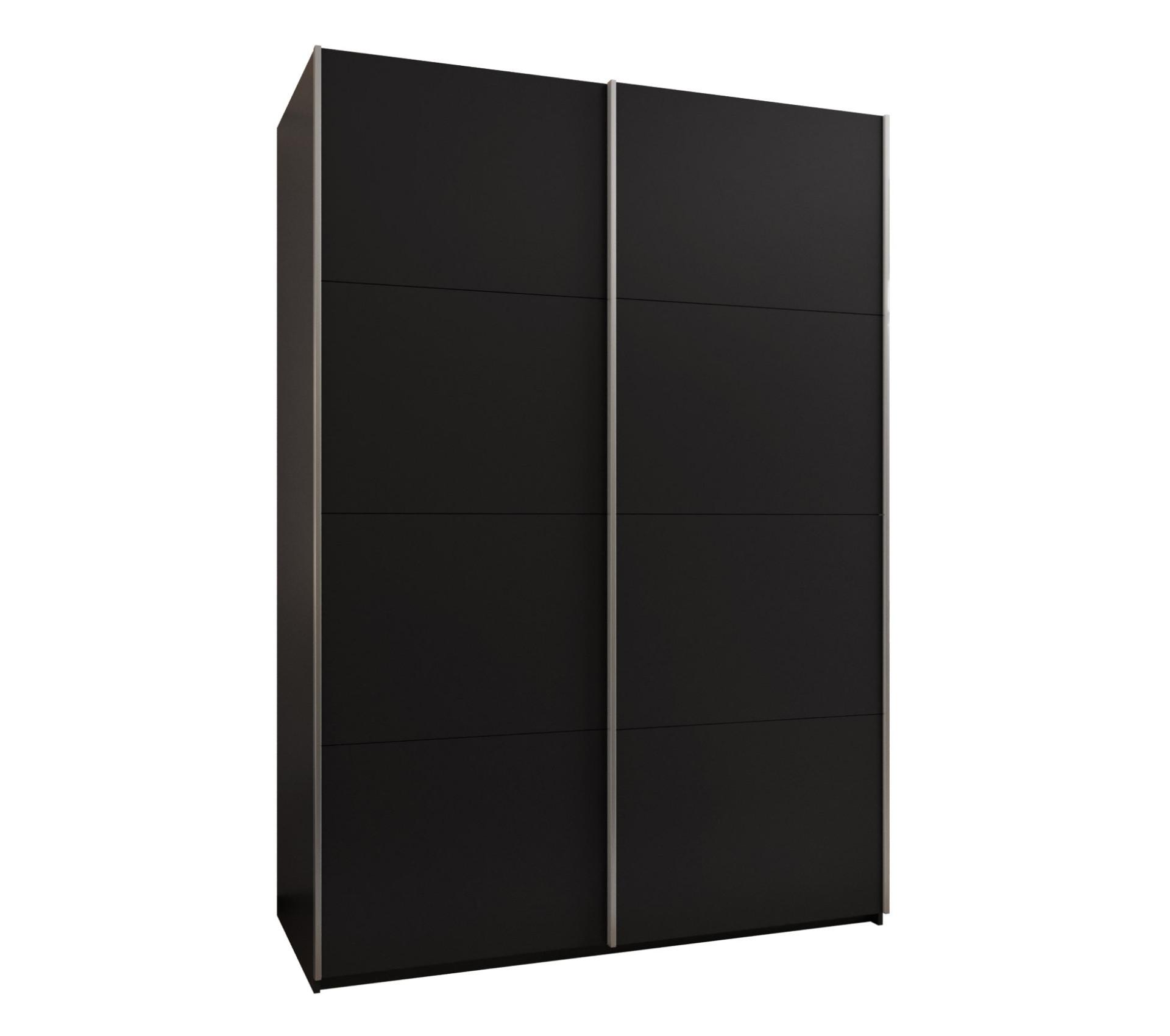 SCHWEBETÜRENSCHRANK 245,5/170/64 2-türig - Silberfarben/Schwarz, Holz/Metall (170/245/64cm) - Abiks Möbel