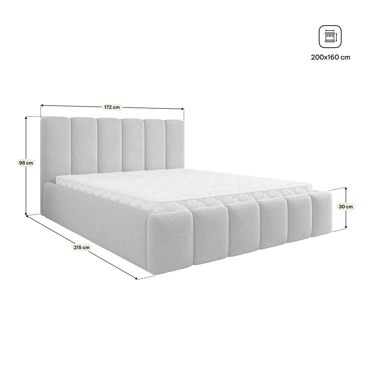 POLSTERBETT ATTORA Q 160x200 cm mit Bettkästen - Creme - Creme, Holz (160/200cm) - MASSENO