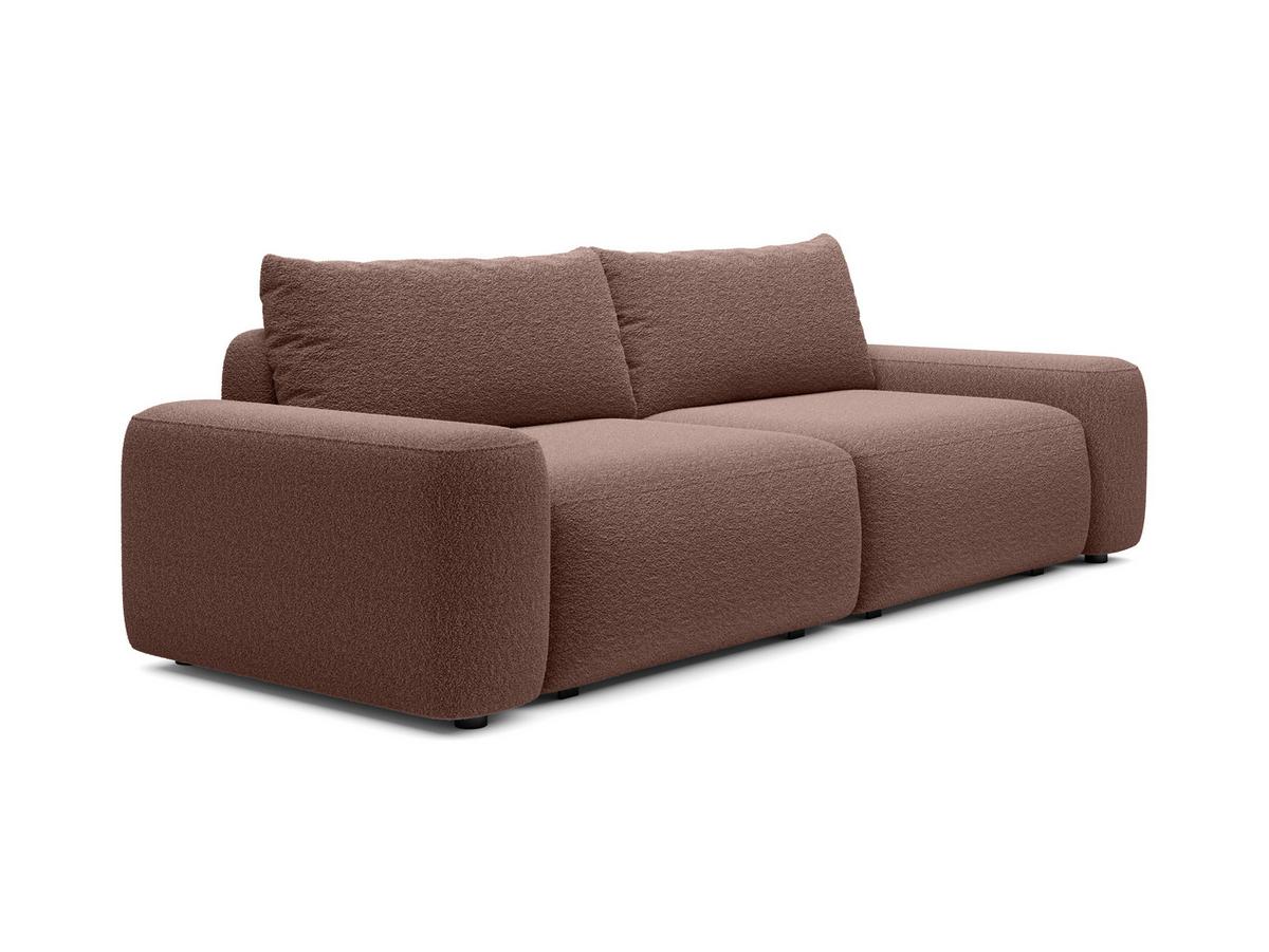 BETTSOFA RUOTA Braun Bucle-Stoff mit Schlaffunktion - Braun, Textil (105/87/257cm) - MASSENO