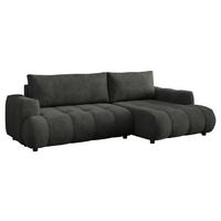 ECKSOFA Haiti, Seite: Rechts 2R+LC - Anthrazit/Schwarz, Holz/Textil (276/156cm) - MIRJAN24