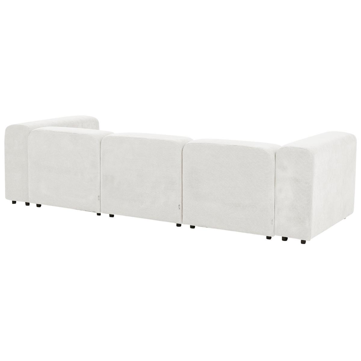 3-SITZER-MODULSOFA Cremeweiß Cord Falsterbo - Creme, Textil (278/70/105cm) - Beliani